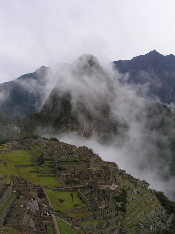 Machu Picchu, clouds and the Andes